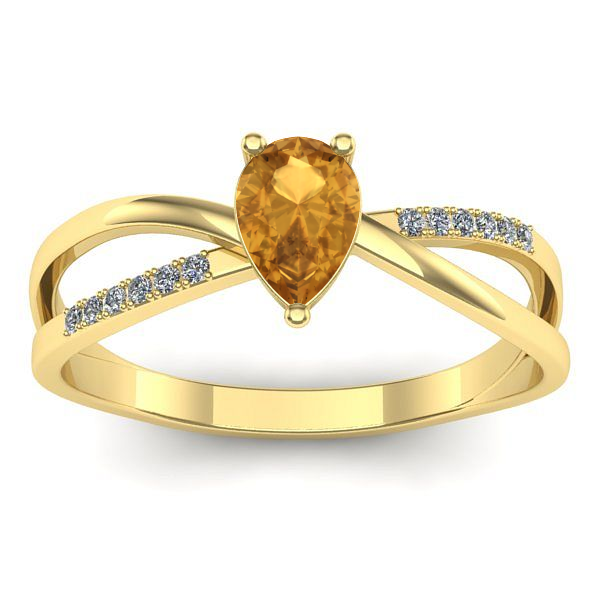 Inel logodna cu citrin lacrima