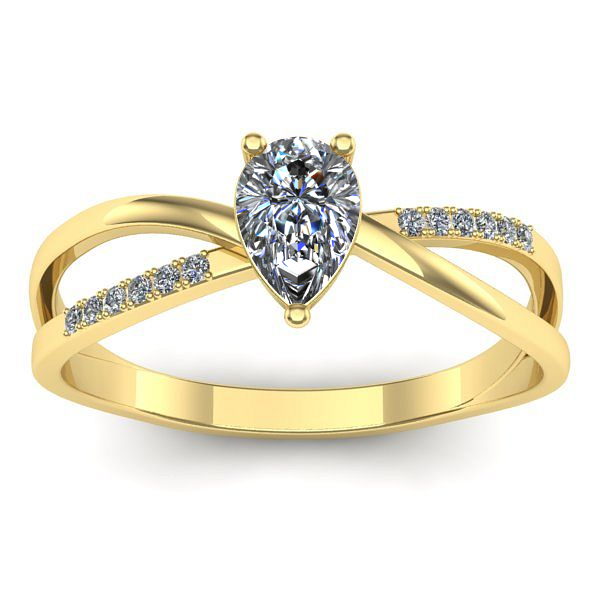 Inel de logodna cu diamant natural pear