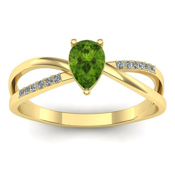 Inel cu peridot lacrima