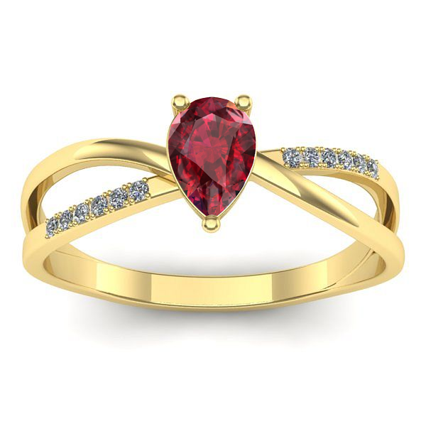 Inel de logodna cu rubin lacrima