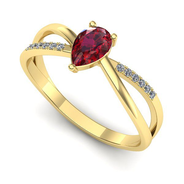 Inel din aur galben cu rubin