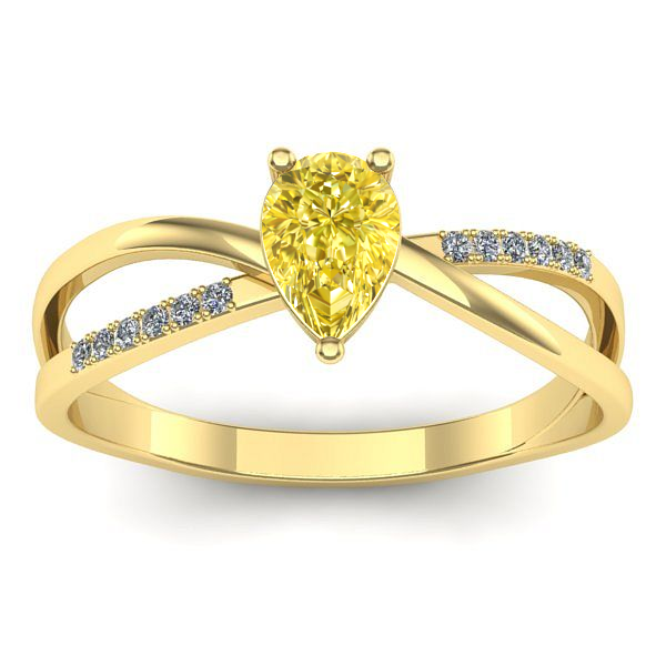 Inel de logodna cu safir galben lacrima