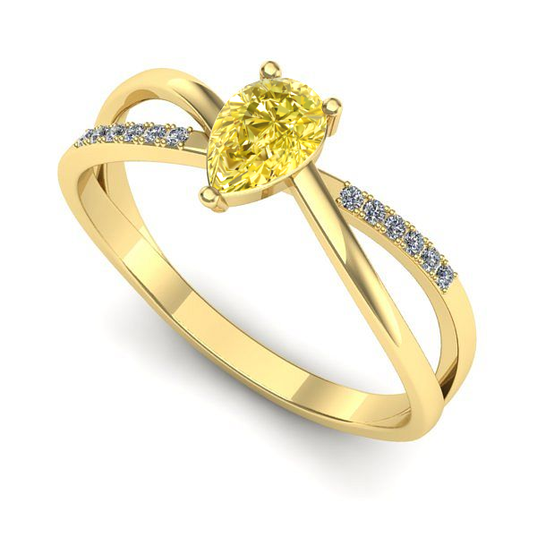 Inel de logodna din aur galben cu safir galben