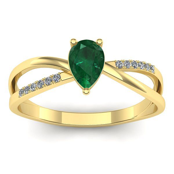 Inel cu smarald lacrima