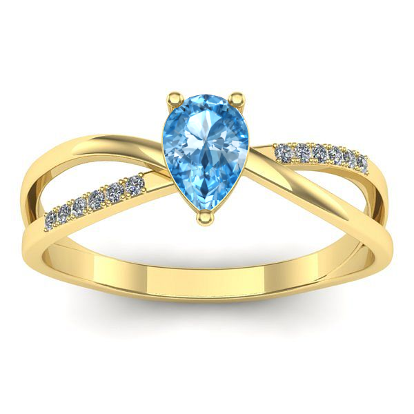 Inel cu topaz blue lacrima