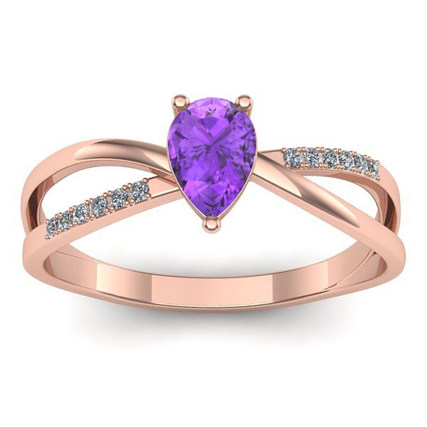 Inel cu ametist lacrima