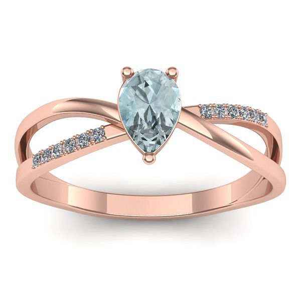 Inel cu aquamarin lacrima