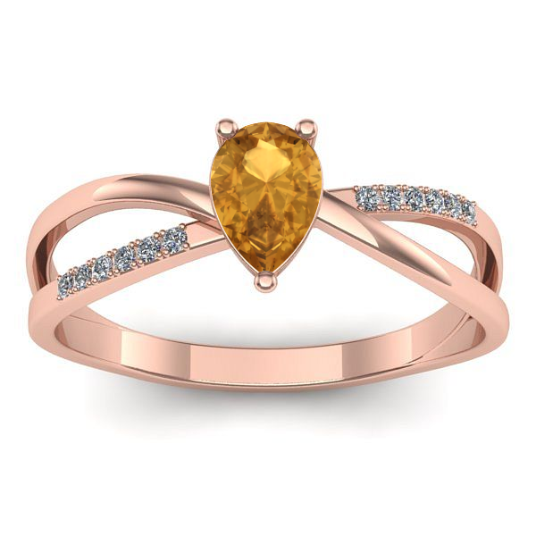 Inel cu citrin lacrima