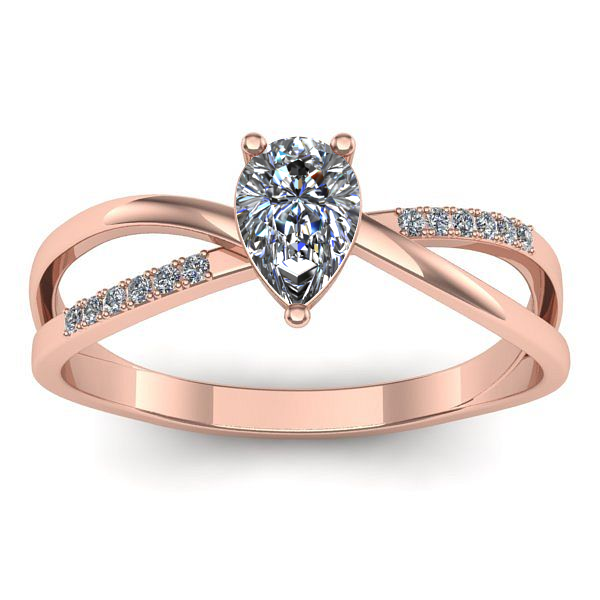 Inel de logodna cu diamant natural pear