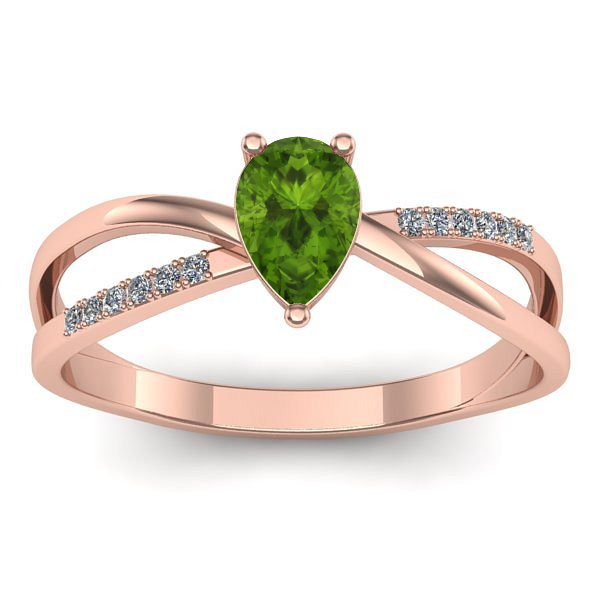 Inel cu peridot lacrima