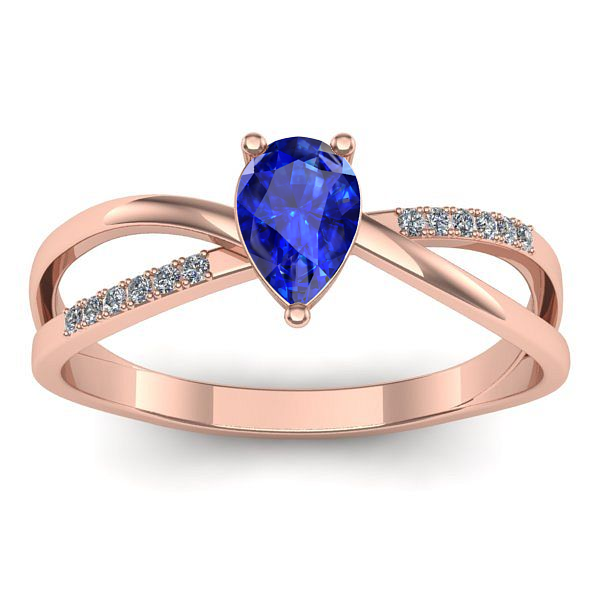 Inel logodna cu safir lacrima