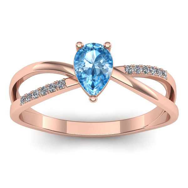 Inel logodna cu topaz blue lacrima
