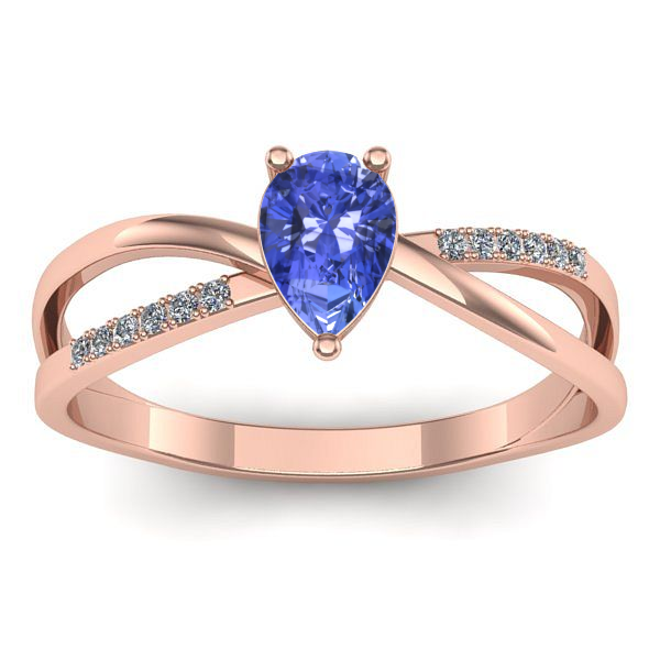 Inel de logodna cu tanzanit lacrima