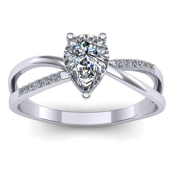 Inel de logodna cu diamant natural pear
