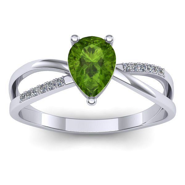 Inel cu peridot lacrima