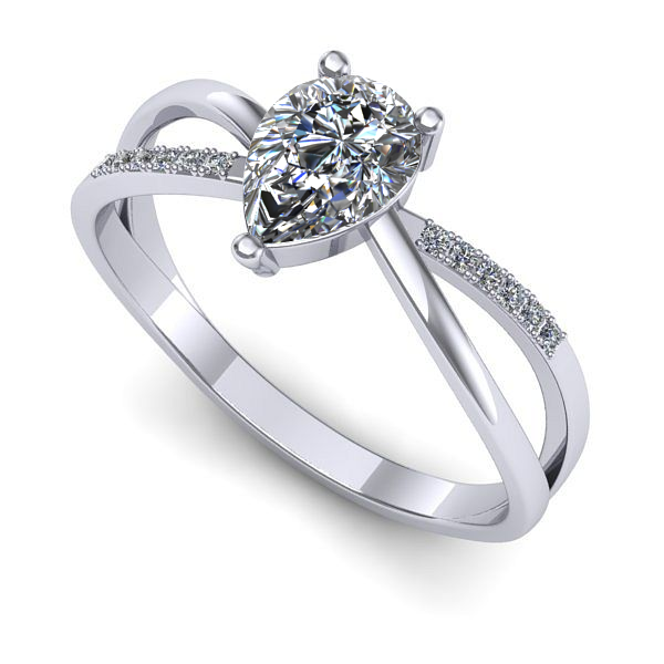 Inel de logodna din aur alb cu diamant de laborator