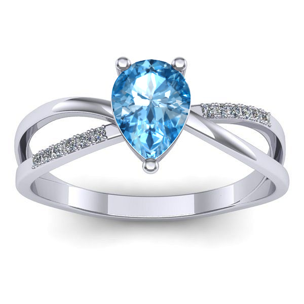 Inel cu topaz blue lacrima