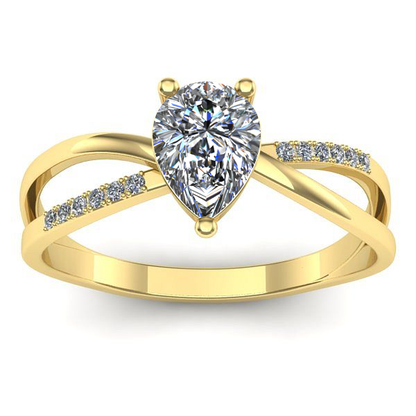 Inel de logodna cu diamant natural pear