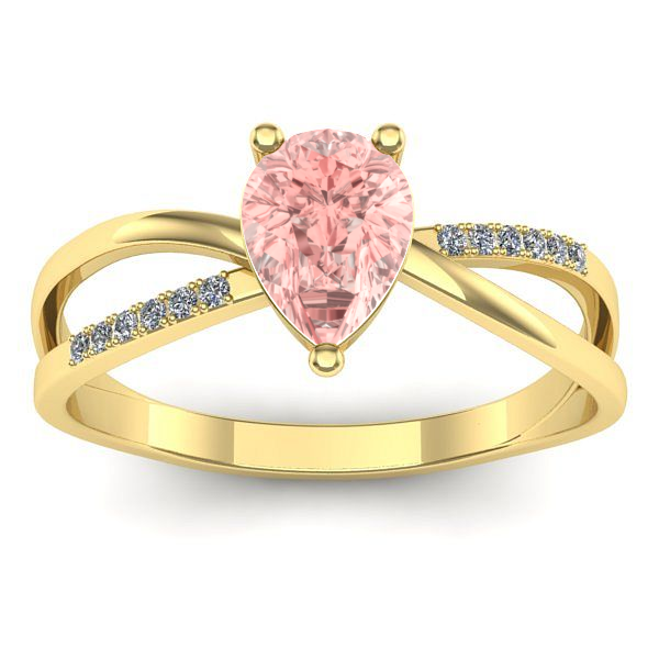 Inel de logodna cu diamant de laborator roz lacrima