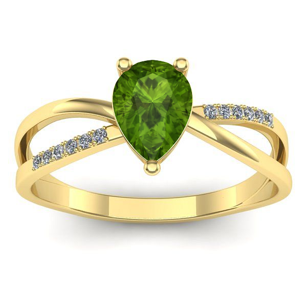 Inel cu peridot lacrima