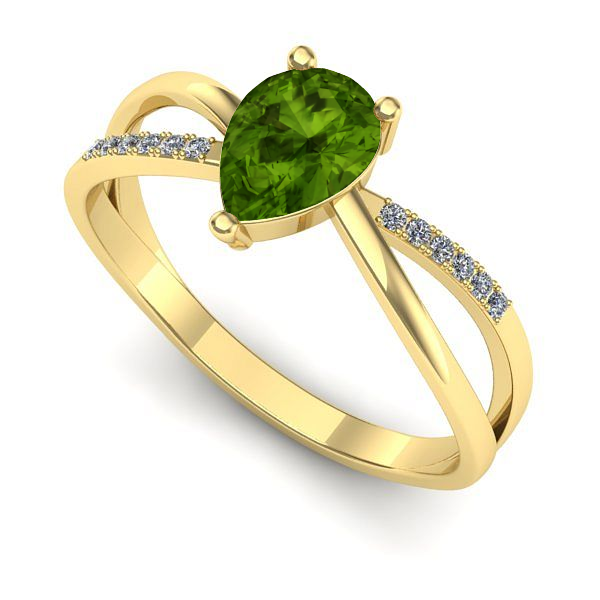 Inel de logodna din aur galben cu peridot