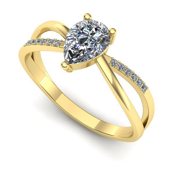 Inel logodna din aur galben cu diamant de laborator