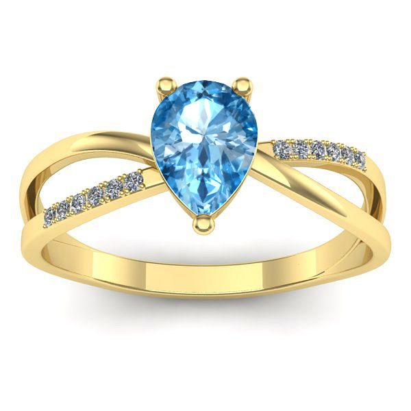 Inel cu topaz blue lacrima
