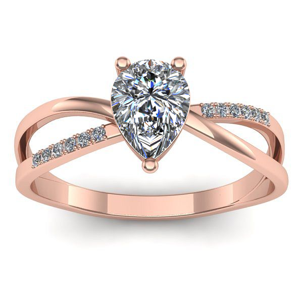 Inel logodna cu diamant de laborator lacrima