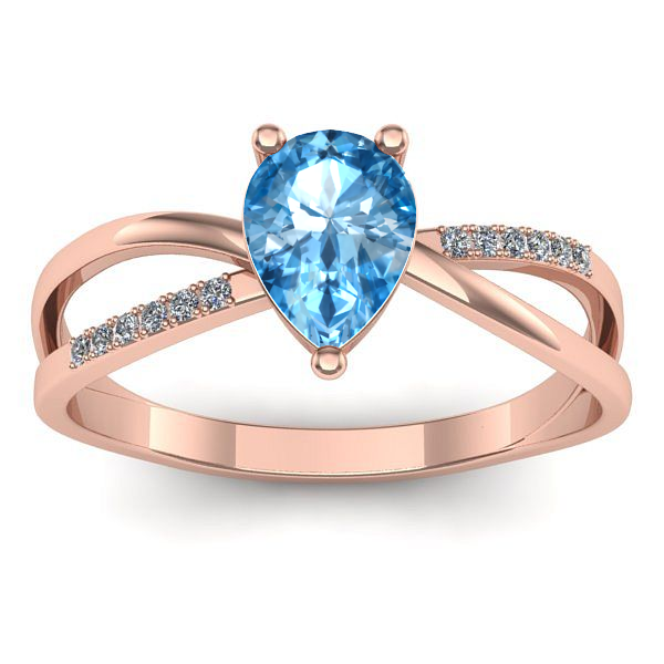 Inel cu topaz blue lacrima