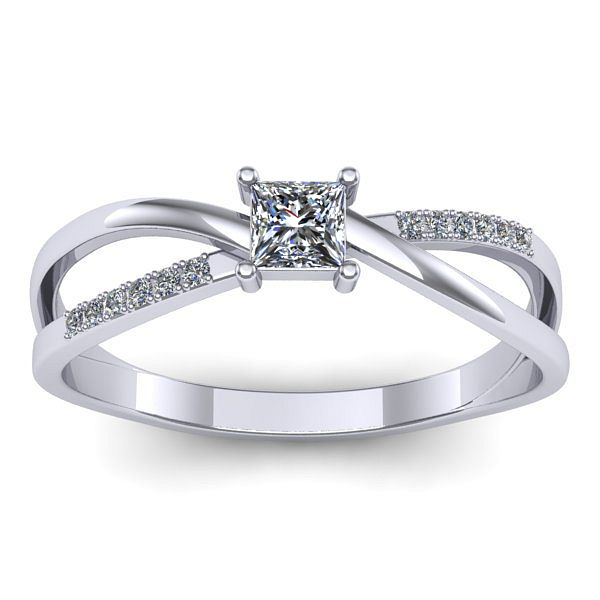 Inel logodna cu diamant patrat