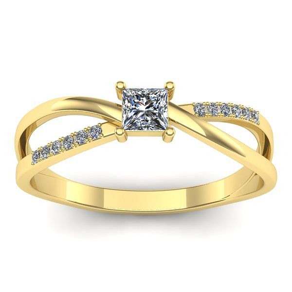 Inel cu safir alb patrat