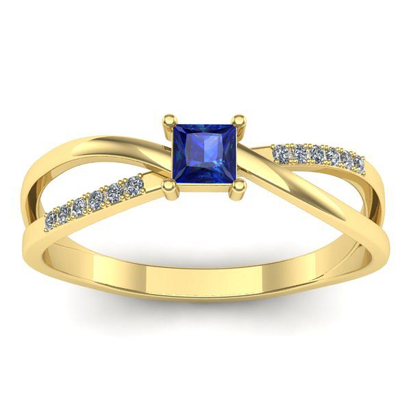 Inel de logodna cu safir patrat