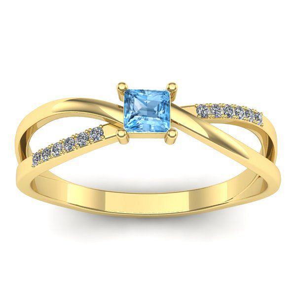 Inel de logodna cu topaz blue patrat