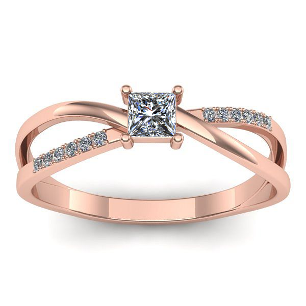 Inel logodna cu diamant patrat