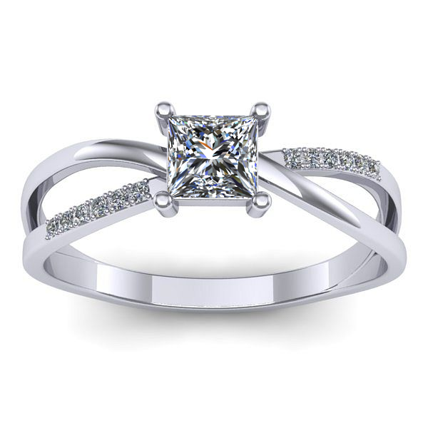 Inel de logodna cu diamant patrat