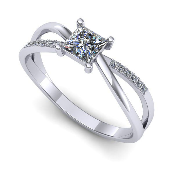 Inel din aur alb cu diamant