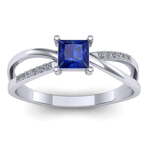 Inel cu safir patrat