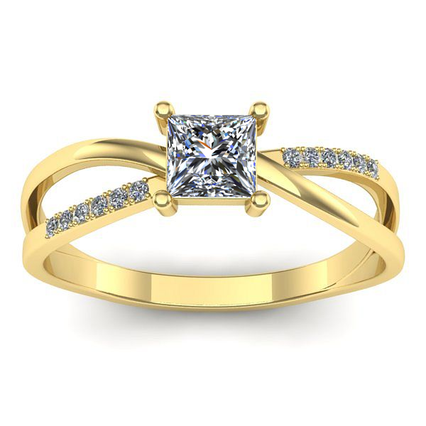 Inel de logodna cu diamant patrat