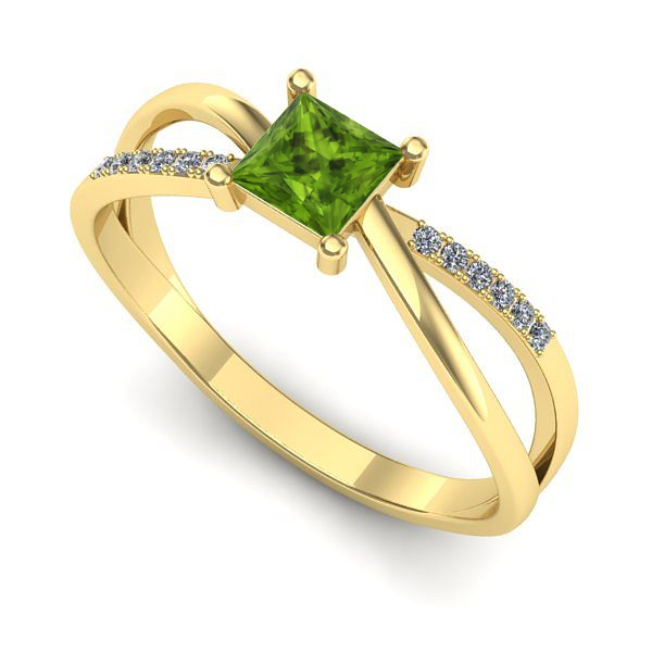 Inel din aur galben cu peridot