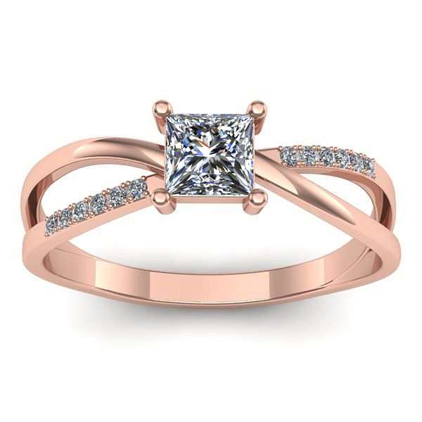 Inel logodna cu safir alb patrat