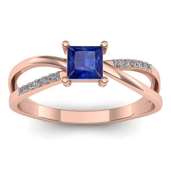 Inel de logodna cu safir patrat