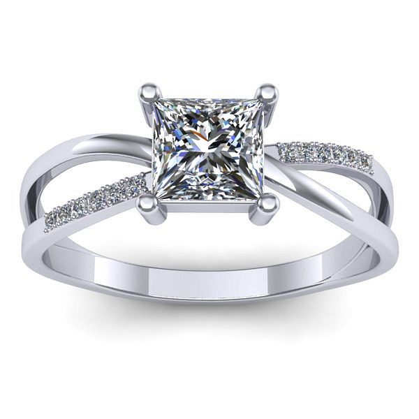 Inel de logodna cu diamant de laborator patrat