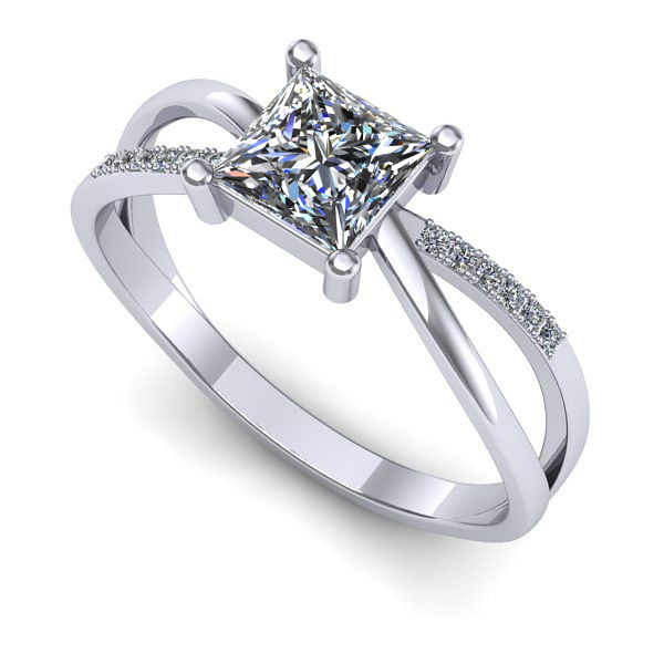 Inel din aur alb cu safir alb