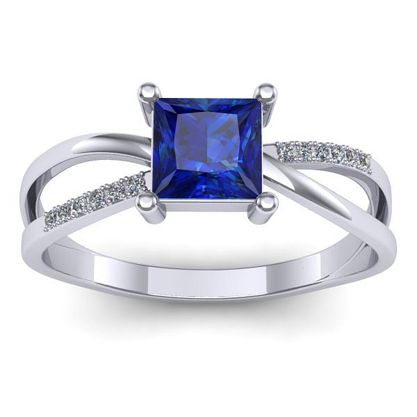 Inel logodna cu safir patrat