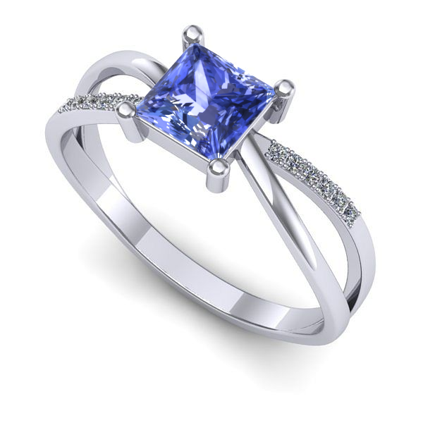 Inel din aur alb cu tanzanit