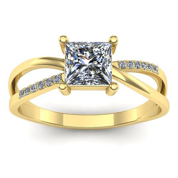 Inel de logodna cu diamant de laborator patrat