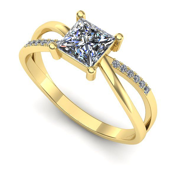 Inel de logodna din aur galben cu diamant de laborator