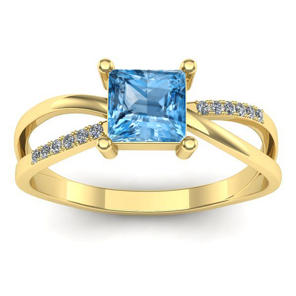 Inel de logodna cu topaz blue patrat