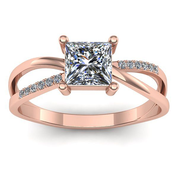 Inel de logodna cu diamant de laborator patrat