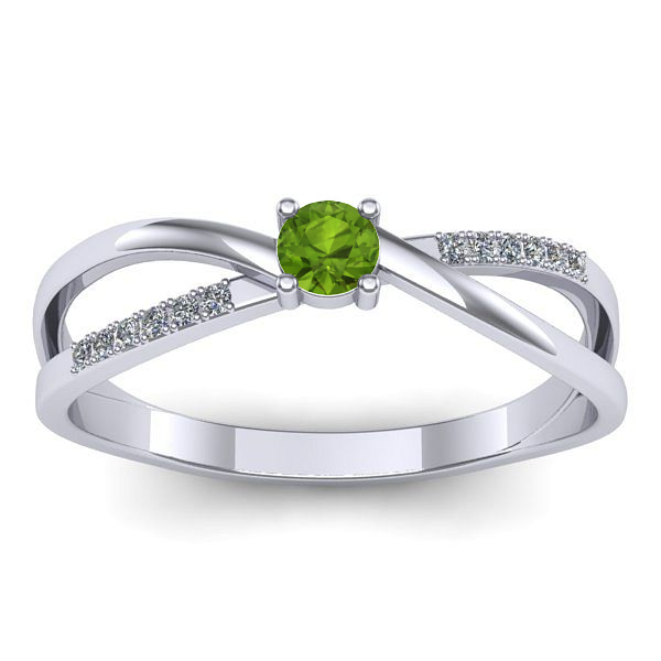 Inel logodna cu peridot rotund